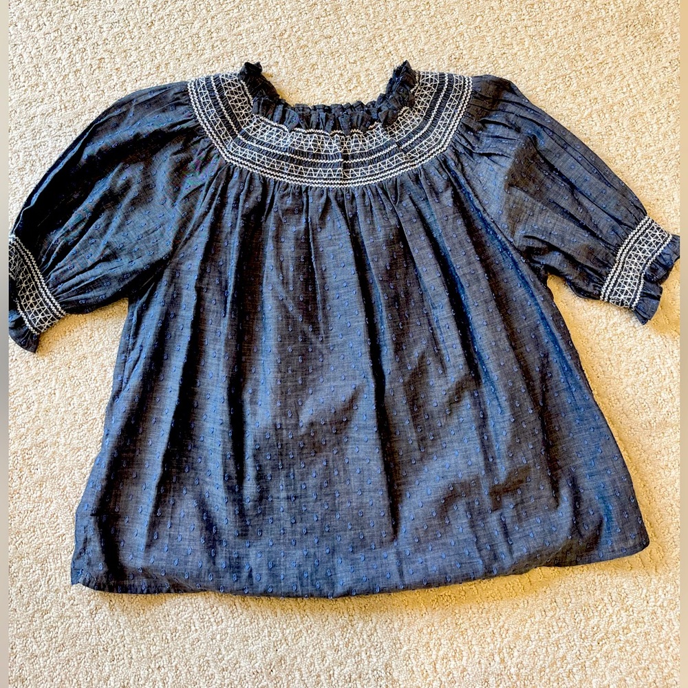 LOFT Peasant Style Chambray Blouse